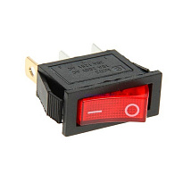 Выключатель клавишный 250V 15А (3с) ON-OFF красный  с подсветкой (RWB-404, SC-791, IRS-101-1C)  REXA