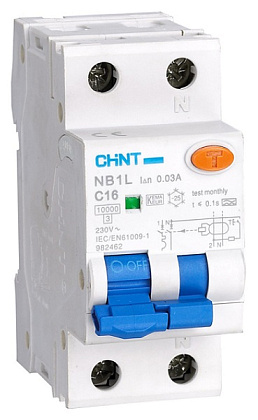 АВДТ NB1L B25/1+N 30мА, тип АС, 10кА CHINT АВДТ NB1L B25/1+N 30мА, тип АС, 10кА CHINT