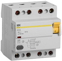 УЗО ВД1-63 63/4 100мА, тип АС, 4,5кА IEK