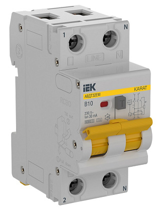 АВДТ32EM B10/2/30mA, тип А, 6kA IEK