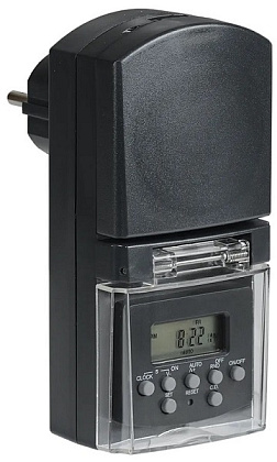 Розетка-таймер электронный с/з 16А IP44 Черный РТЭ-3 IEK