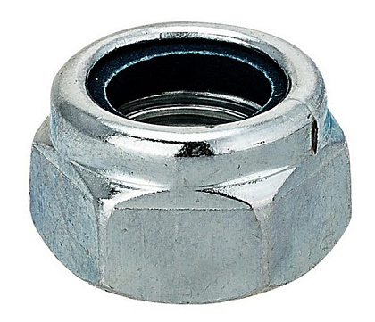 Гайка М10 с нейлоновым кольцом DIN985 цинк (12 шт.) (Стройбат)