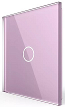Панель 1кл сенсорного выключателя, цвет розовый, стекло