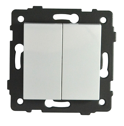 Выключатель 2-кл. белый A-009W "Aura" AWSproducts