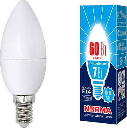 Лампа LED C35 E14 4000K 7Вт 600Lm Uniel