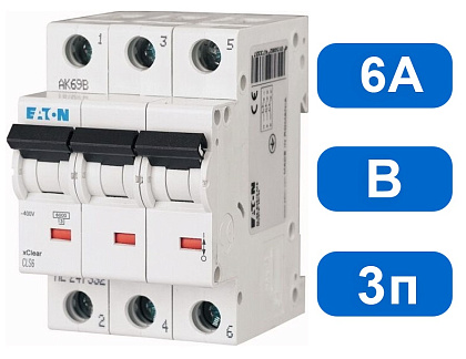 Автомат CLS6-B 4/3 (B) 4А 3-pol