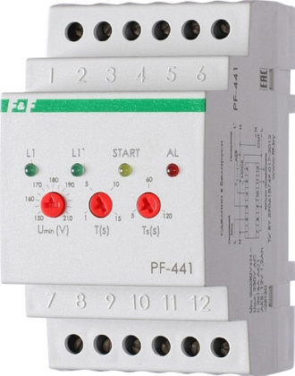 Реле АВР PF-441 (1ф, 230В, 16А,) "сеть-генератор" F&F