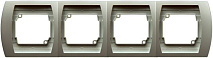 Рамка R-4JH/18 412 четверная горизонтальная серебро