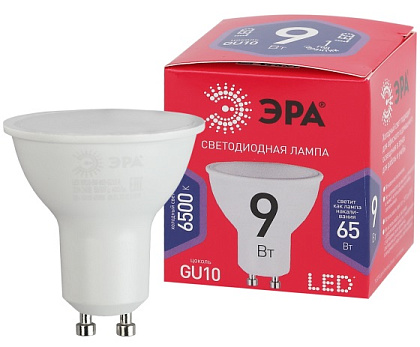 Лампа LED MR16 GU10 6500К 9Вт софит RED LINE ЭРА