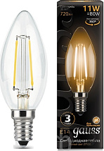 Лампа LED C35 E14 2700К 11Вт 720Лм Filament Gauss