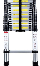 Телескопическая лестница 4,4м, 15 ступеней, вес 12,3кг (размер в сложенном состоянии 91*48*10см) (TL