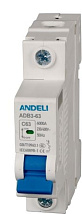Автоматический выключатель ADB3-63 C1/1 6kA Andeli