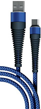 Дата-кабель Fishbone USB-micro USB; 3А;1м; темно-синий Borasco