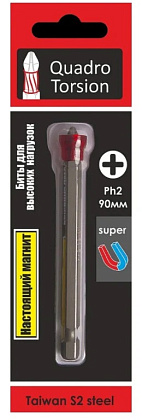 Бита 1/4" Ph2х90мм магнитная (1 ) Quadro Torsion
