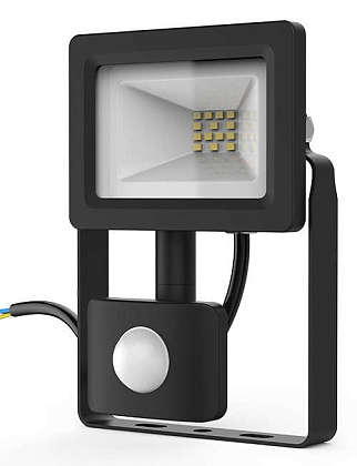 Прожектор LED 6500K 10W 850Lm IP65 ИК-датчик черный Gauss