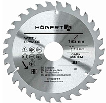 Пильный диск по дереву 165x30Tx30, Mn65 HOEGERT