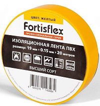Изолента ПВХ 19х0.15x20 желтая (Fortisflex)