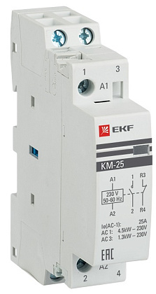 Контактор модульный КМ 25/11 (кат.230В AC, 1но+1нз, 25A PROxima) EKF