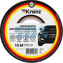 Изолента автомобильная KRANZ флис, 0.3х19 мм, 15 м