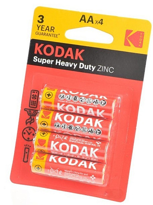 Элемент питания R06-4BL Super Heavy Duty Zink KODAK