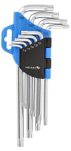 Набор Г-образных удлиненных ключей TORX, CrV (9 шт.) HOEGERT