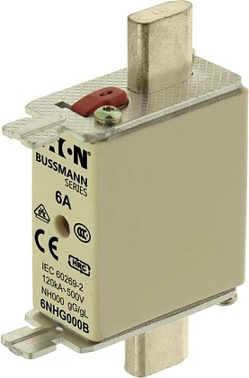 Предохранитель керам. NHG FUSE 6A 500V GG/GL SIZE 000