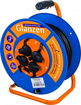 Удлинитель силовой на катушке GLANZEN 4 гн. КГ 3х1,5 IP20