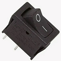Выключатель клавишный 250V 15А (4с) (ON)-OFF черный  Б/Фикс  REXANT