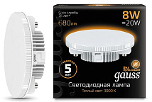 Лампа GAUSS LED GX53 8W 220V 3000K 680Lm