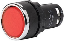 Кнопка нажимная моноблочная красная 22 мм, IP 40, (1НЗ)