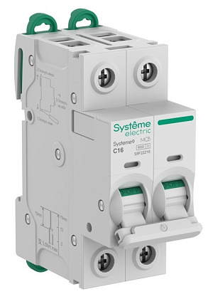 Автоматический выключатель Systeme9 C16/2 6kA SE