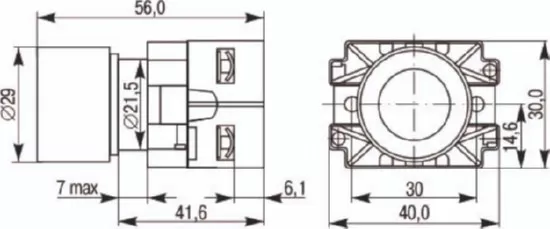 Кнопка управления LA167-BP61 d=22мм 1з синяя IEK