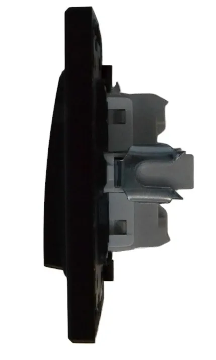 Выключатель 2-кл. с подсветкой чёрный SD-P1006B "Standard" AWSproducts