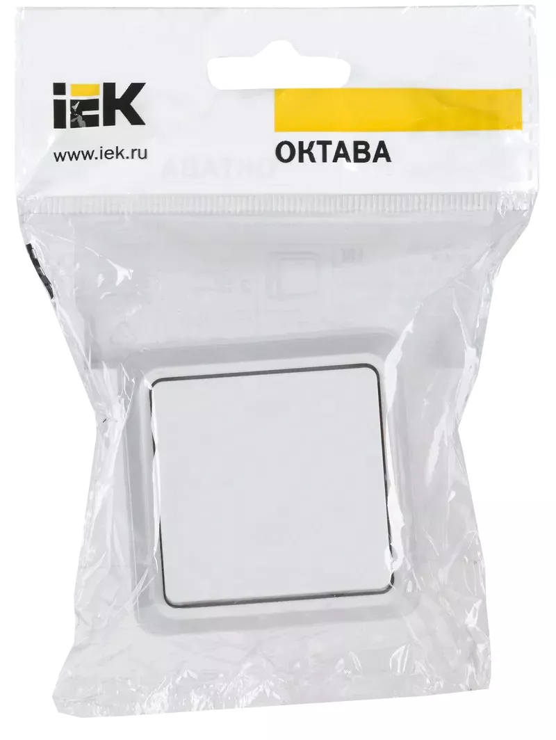 Выключатель ОУ 1-кл. белый Октава IEK