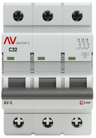Автоматический выключатель AV-6 C32/3 6кА  AVERES EKF