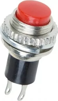 Выключатель-кнопка металл 220V 2А (2с) (ON)-OFF O10. 2 красная Mini (RWD-213) REXANT
