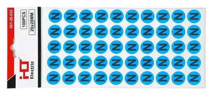 Знаки безопасности символ "N" d=20мм синий (уп./100 шт) HLT, уп