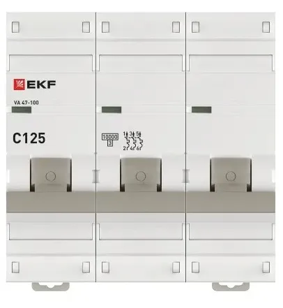 Автоматический выключатель ВА 47-100 C125/3 10кА Proxima EKF