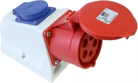 Разъем стац. IP-44  16/5 гнездо/розетка (9215-6)