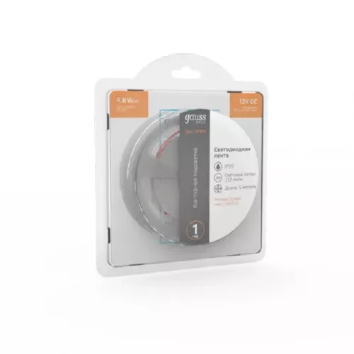 Лента LED 5050 3000K 4,8Вт/м 60LED/м 12В 312Лм/м 5м Gauss