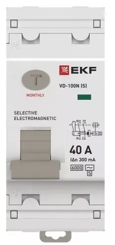 УЗО ВД-100N 40/2 300мА, тип AC, 6кА PROXIMA EKF