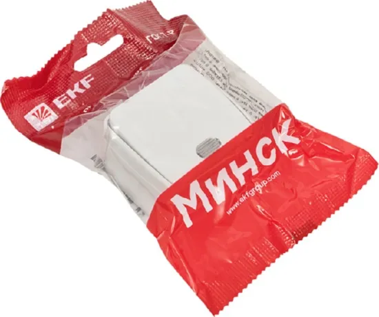 Выключатель ОУ 1-кл. с подсветкой Белый EKF