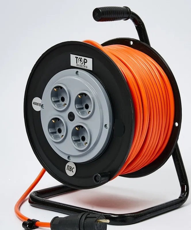 Удлинитель на катушке 4гн. 50м с/з ПВС ТОР