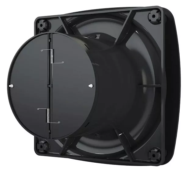 Вентилятор бытовой 100  Matt black RIO (обратный клапан) (DICITI)