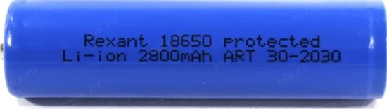 Аккумулятор 18650 2800mAh с защитой REXANT