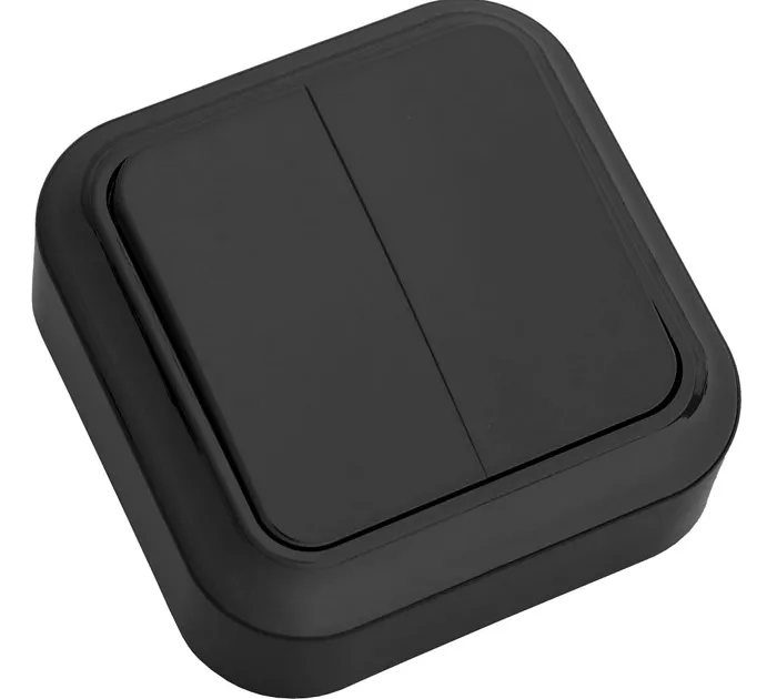 Выключатель ОУ 2-кл. Черный Пралеска Bylectrica