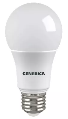 Лампа LED A60 E27 3000К 20Вт 2000Lm GENERICA