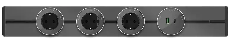 Розетка MultiTrack USB (2-я тип С+А, 3А) Графит SE