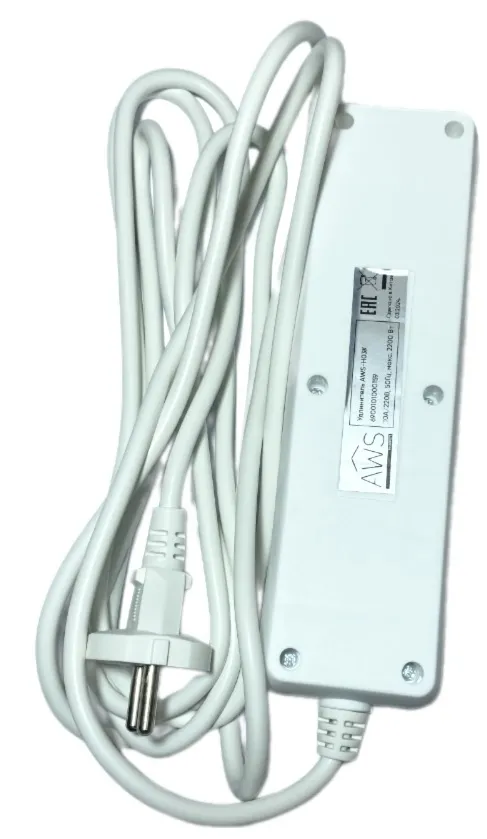 Удлинитель бытовой 3гн. 1,5м б/з с выкл. ПВС 2x0,75mm2 AWS-H03K-1,5