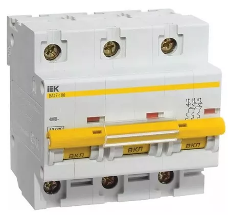 Автоматический выключатель ВА47-100 C100/3 10кА IEK